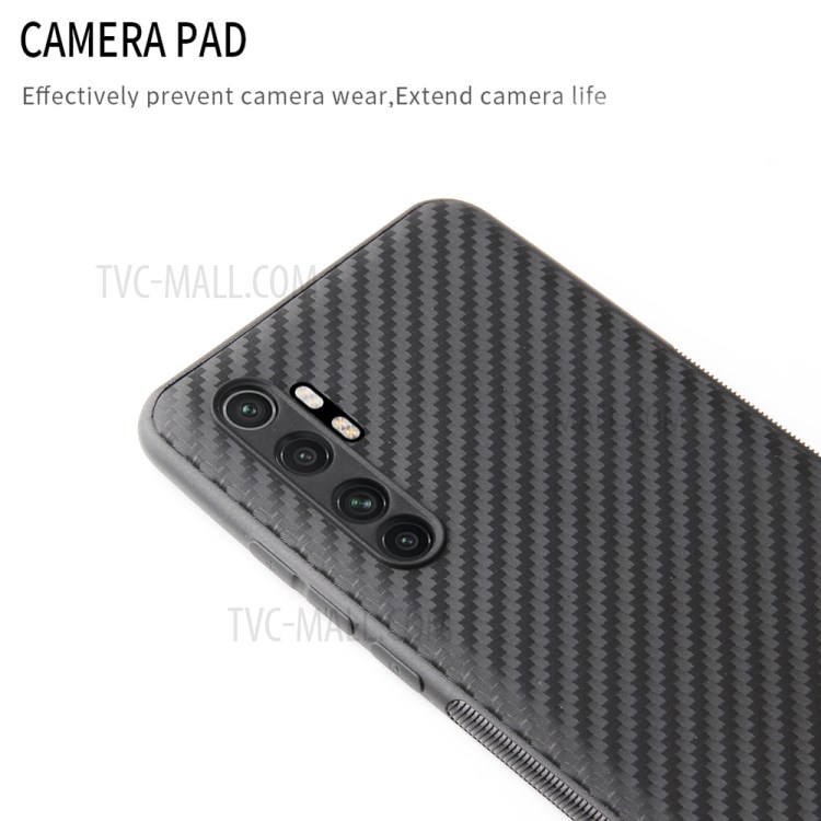 Twill Weave Carbon Fiber Skin TPU Phone Cover for Xiaomi Mi Note 10 Lite - Black-6