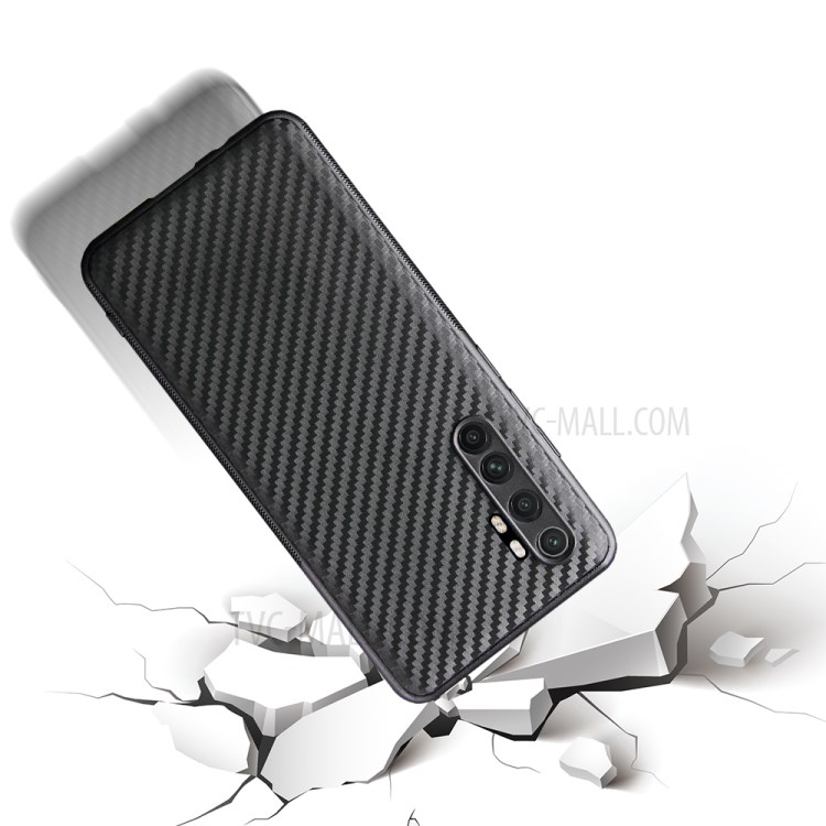 Twill Weave Carbon Fiber Skin TPU Phone Cover for Xiaomi Mi Note 10 Lite - Black-7