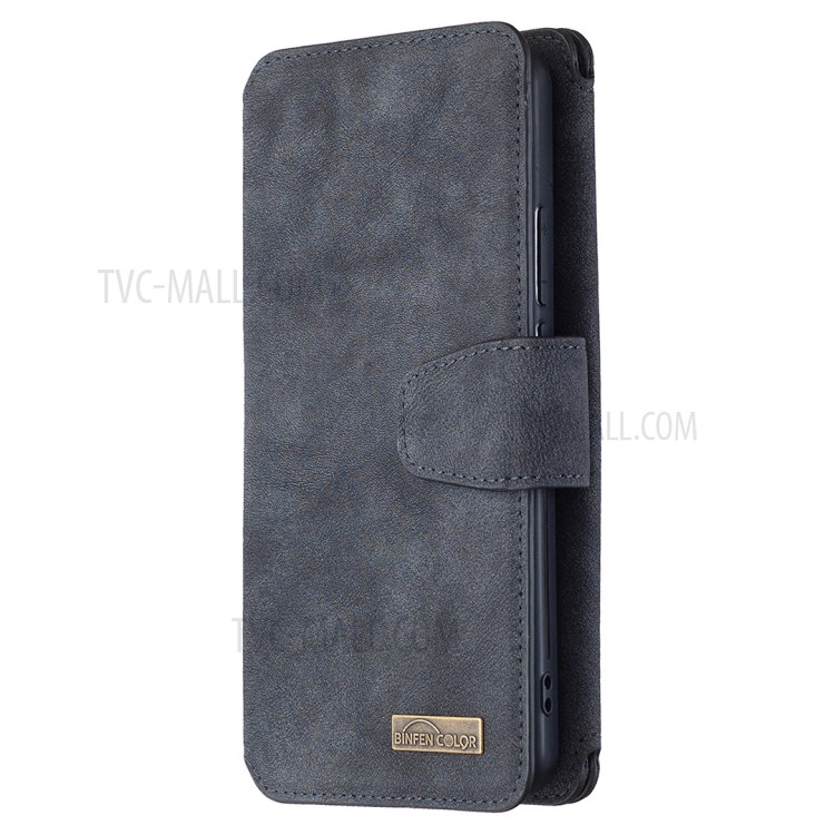 BF07 Detachable Matte Finish Leather Wallet Phone Cover with Zippered Pocket for Xiaomi Redmi 9 - Black-2