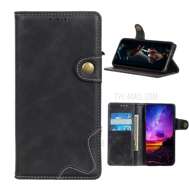S Shape Textured Leather Shell Wallet Phone Case for Xiaomi Poco X3 NFC/Poco X3 - Black-1