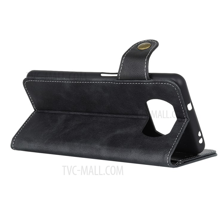 S Shape Textured Leather Shell Wallet Phone Case for Xiaomi Poco X3 NFC/Poco X3 - Black-4