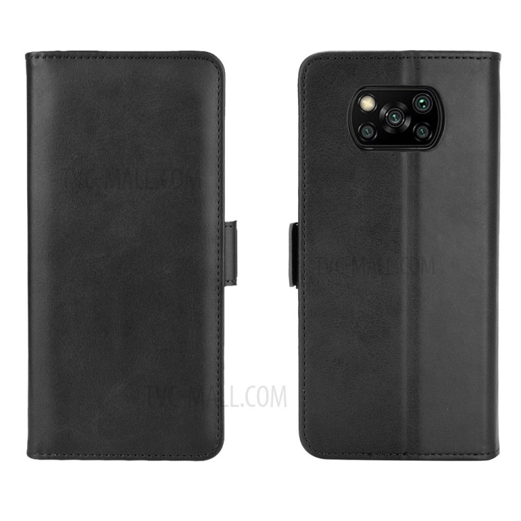 Flip Leather Phone Cover Case with Card Slots and Cash Wallet for Xiaomi Poco X3/Poco X3 NFC - Black-2