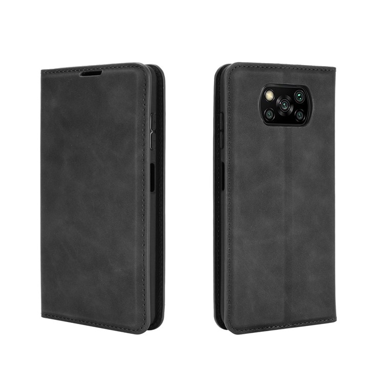Skin-Touch Leather Phone Cover Case for Xiaomi Poco X3/Poco X3 NFC - Black-5