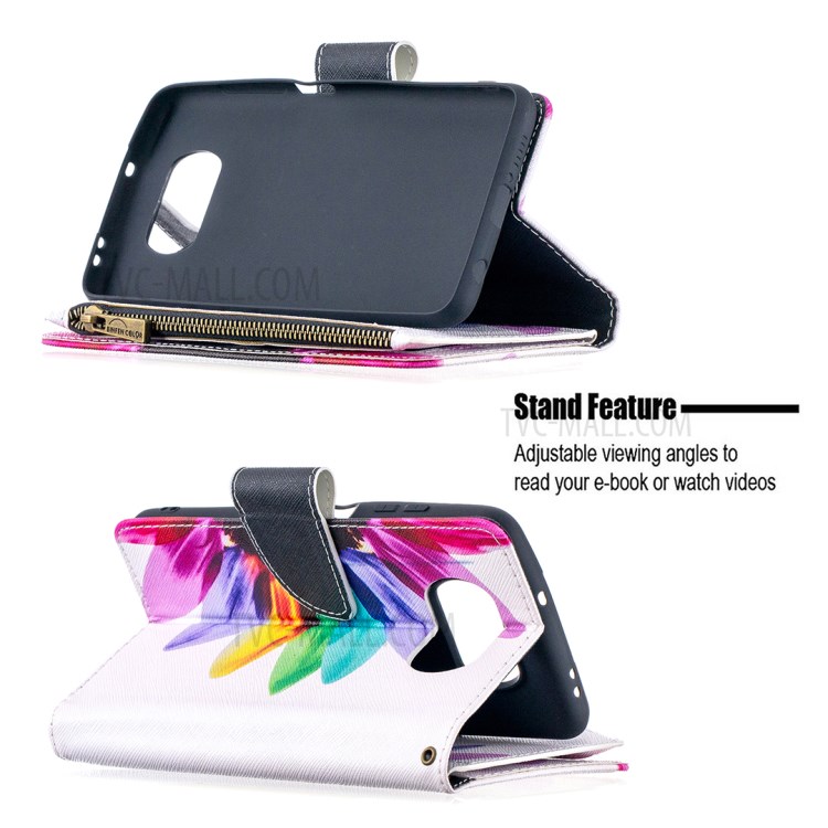 BF03 Pattern Printing Zipper Wallet Leather Phone Case for Xiaomi Poco X3 - Colorized Flower-5