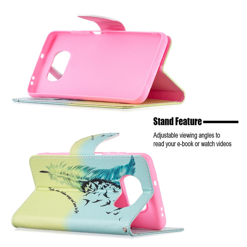 Pattern Printing Leather Wallet Protective Shell for Xiaomi Poco X3 - Feather-5