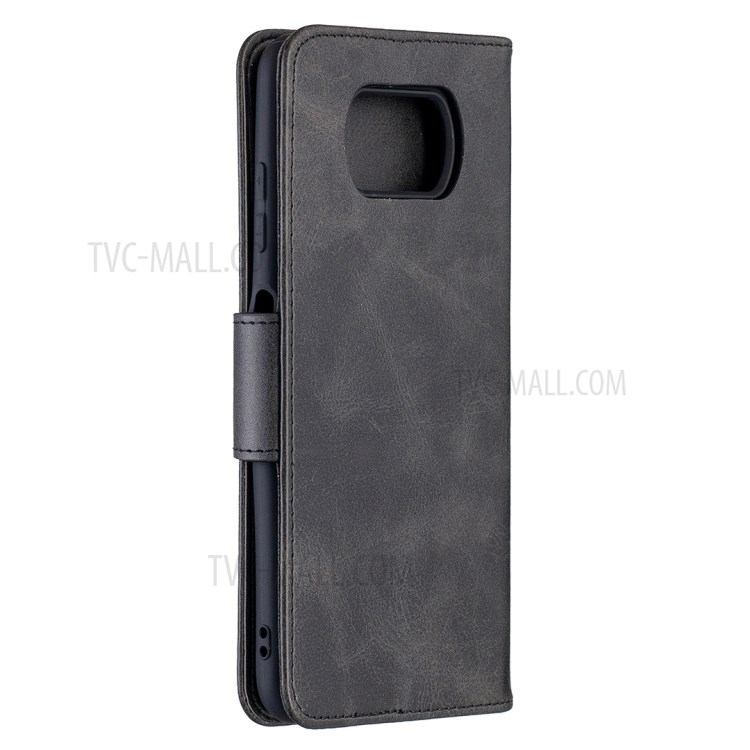 PU Кожаный Бумажник Стенд Случай Телефона С Удобным Ремешком Для Xiaomi Poco X3 - Черный-4