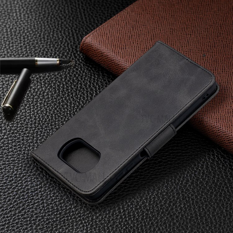 PU Кожаный Бумажник Стенд Случай Телефона С Удобным Ремешком Для Xiaomi Poco X3 - Черный-8