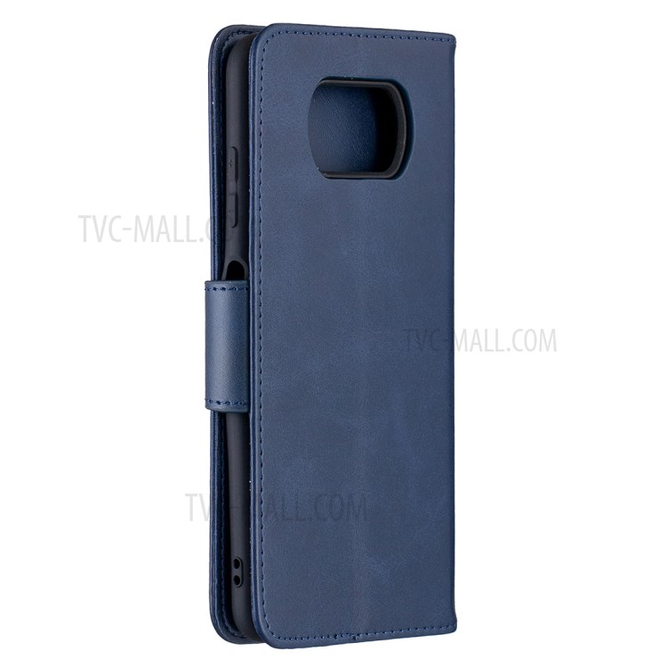 PU Leather Wallet Stand Phone Case with Handy Strap for Xiaomi Poco X3 / Poco X3 NFC - Blue-4