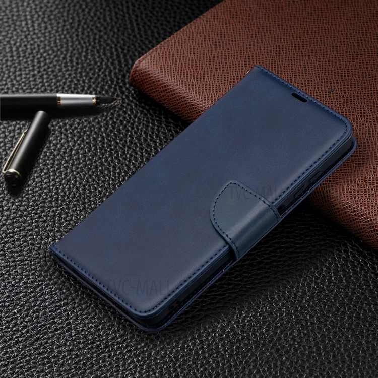 PU Leather Wallet Stand Phone Case with Handy Strap for Xiaomi Poco X3 / Poco X3 NFC - Blue-7