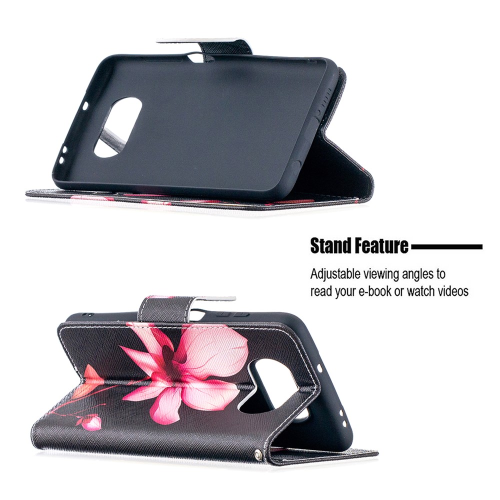 Pattern Printing Wallet Stand Flip Leather Phone Shell for Xiaomi Poco X3 - Pink Flower-5
