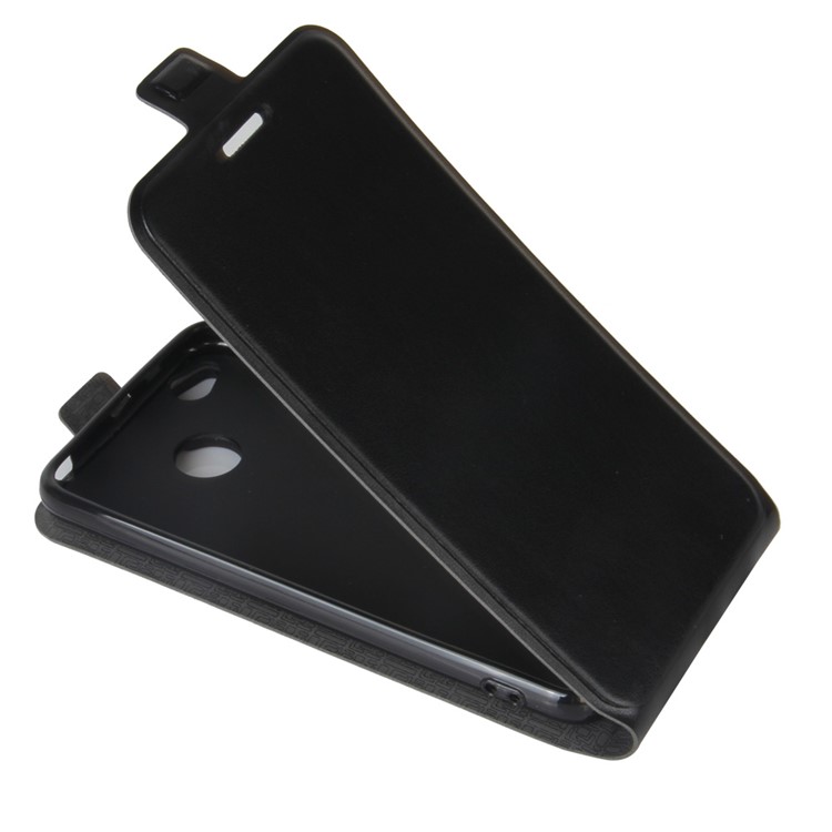 For Xiaomi Redmi 4X Vertical Flip Crazy Horse Leather Case with ID/Photo Slot - Black-4