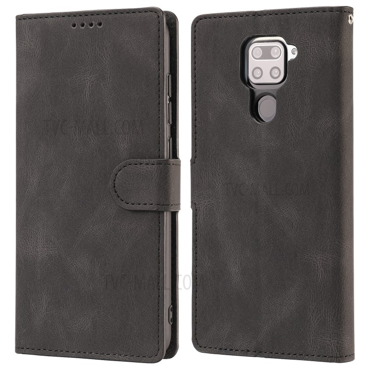 PU Leather Phone Cover Shell with Card Slots and Cash Pocket for Xiaomi Redmi Note 9 - Black-2