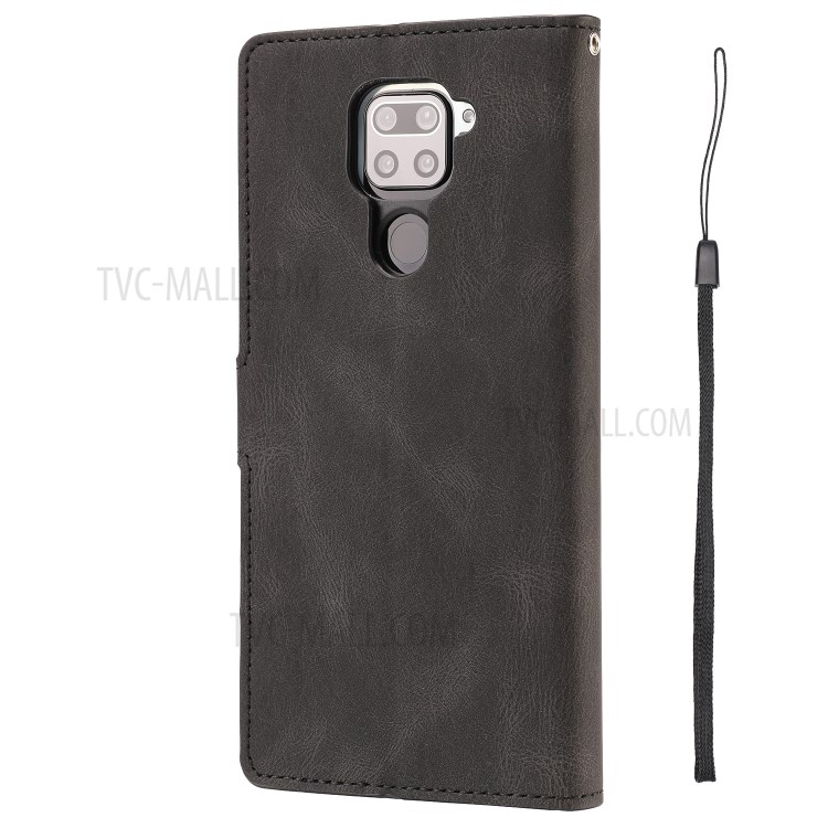 PU Leather Phone Cover Shell with Card Slots and Cash Pocket for Xiaomi Redmi Note 9 - Black-4