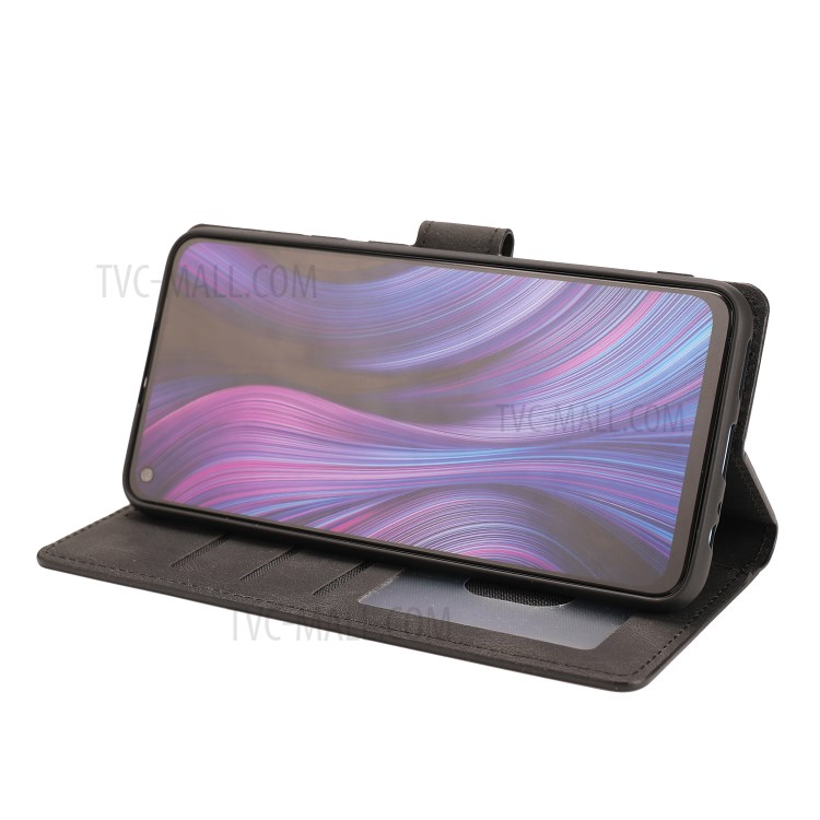 PU Leather Phone Cover Shell with Card Slots and Cash Pocket for Xiaomi Redmi Note 9 - Black-6