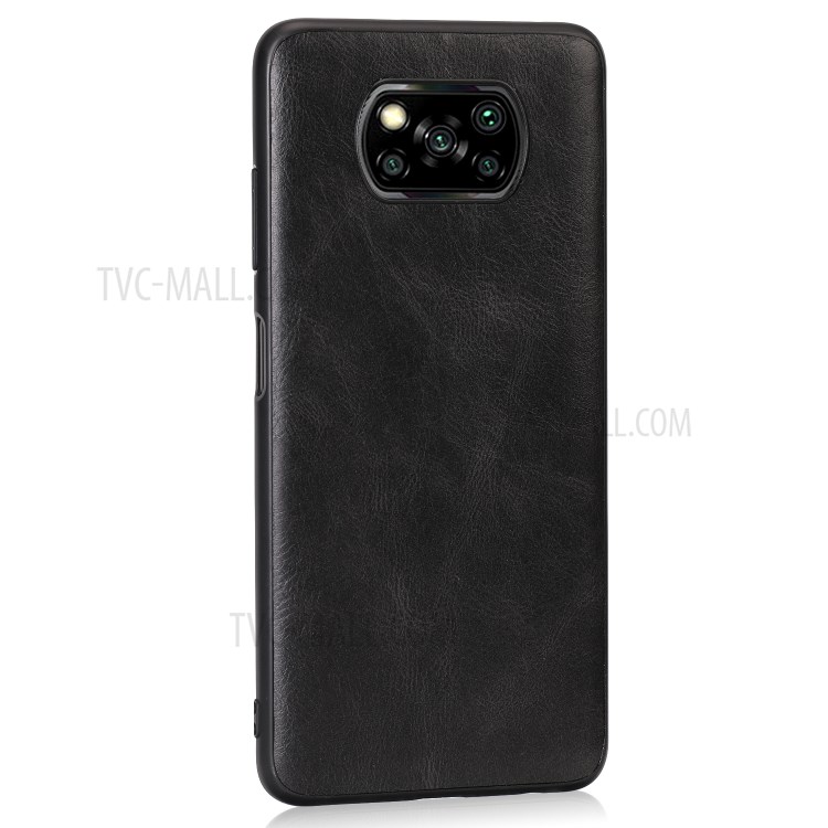 Crazy Horse Texture PU Leather Coated TPU Shell for Xiaomi Poco X3 NFC/Poco X3 Case - Black-2