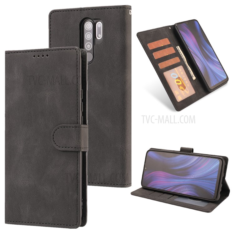 Classic Style TPU + PU Leather Phone Protective Shell for Xiaomi Redmi 9 - Black-1