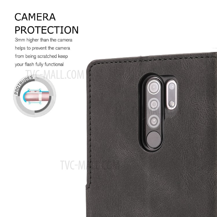 Classic Style TPU + PU Leather Phone Protective Shell for Xiaomi Redmi 9 - Black-9