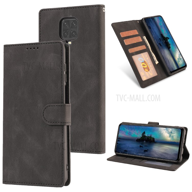 TPU + PU Leather Wallet Phone Protective Shell for Xiaomi Redmi Note 9S/Note 9 Pro/Note 9 Pro Max - Black-1