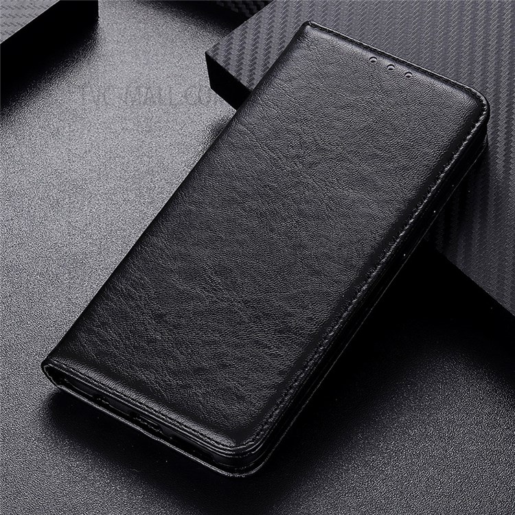 Auto-absorbed Crazy Horse Texture Split Leather Wallet Phone Cover for Xiaomi Mi 10T/Mi 10T Pro 5G - Black-8