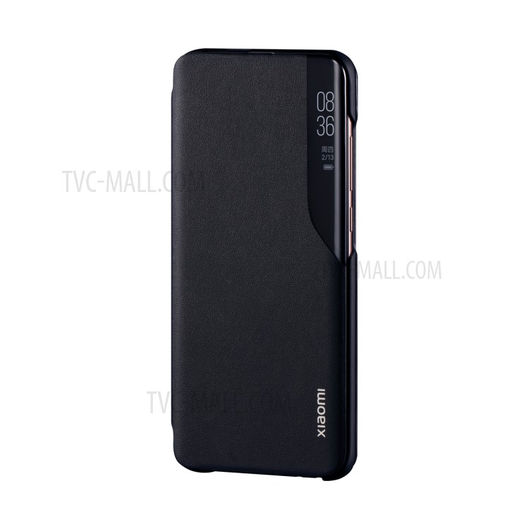 XIAOMI Auto Wake and Sleep View Window Fine Skin Leather Case for Xiaomi Mi 10/Mi 10 Pro - Black-1