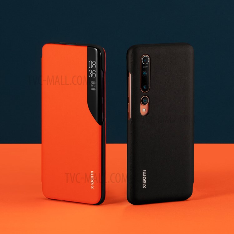 XIAOMI Auto Wake and Sleep View Window Fine Skin Leather Case for Xiaomi Mi 10/Mi 10 Pro - Black-2