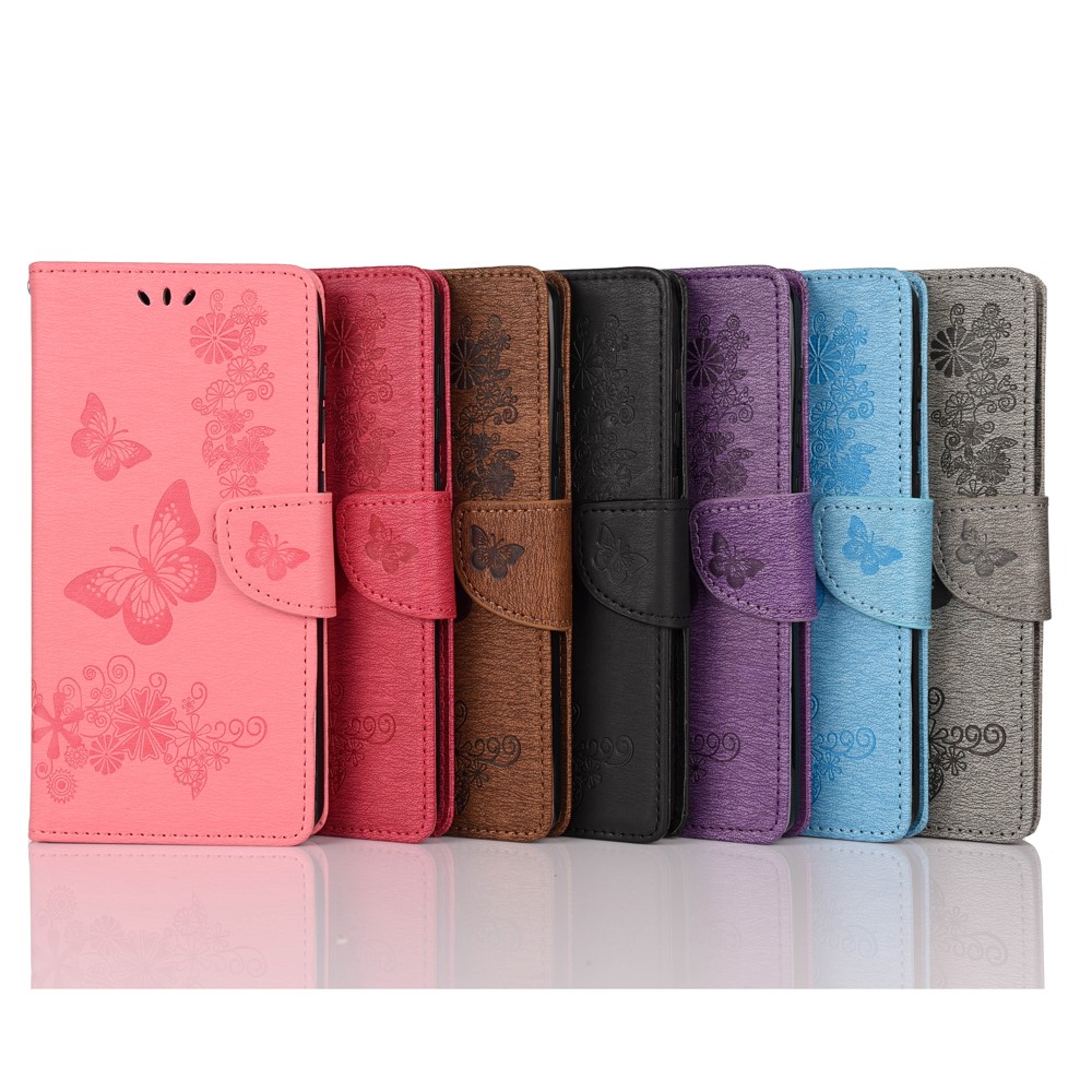 Butterfly Pattern Imprinting TPU + PU Leather Stand Wallet Phone Protector for Xiaomi Mi 10 Lite 5G - Black-9