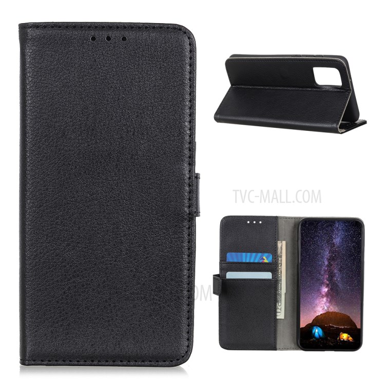 Litchi Skin Leather Wallet Phone Cover for Xiaomi Mi 10T/Mi 10T Pro 5G - Black-1