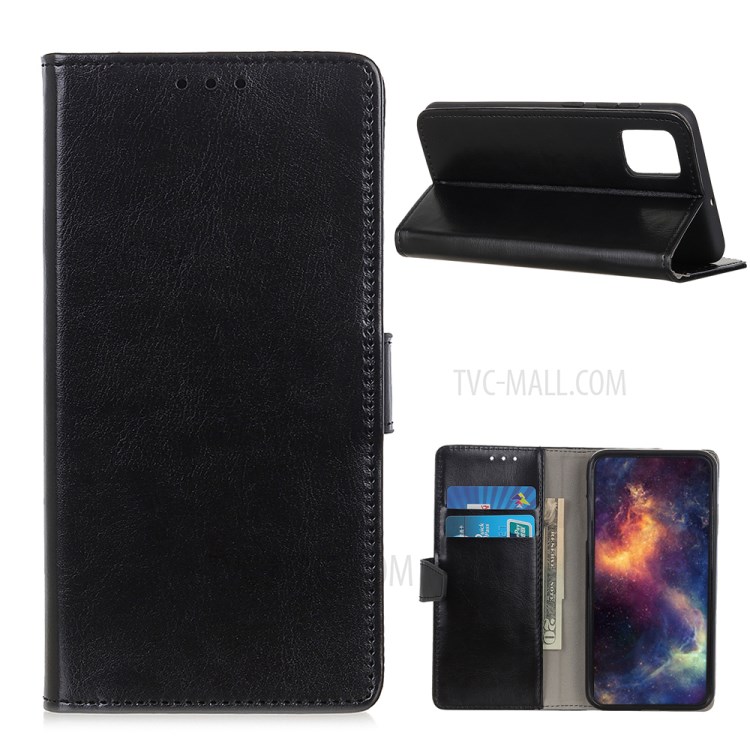 Crazy Horse Texture Wallet Stand Leather Casing for Xiaomi Mi 10T 5G / Mi 10T Pro 5G - Black-1