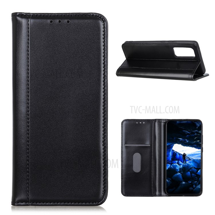 Auto-absorbed Split Leather Shell Cover for Xiaomi Mi 10T 5G/Mi 10T Pro 5G - Black-1