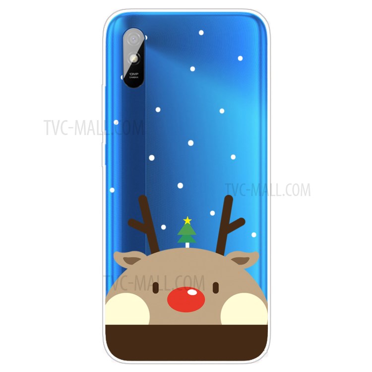 Christmas Style Pattern Printing TPU Phone Case for Xiaomi Redmi 9A - Brown Elk-1