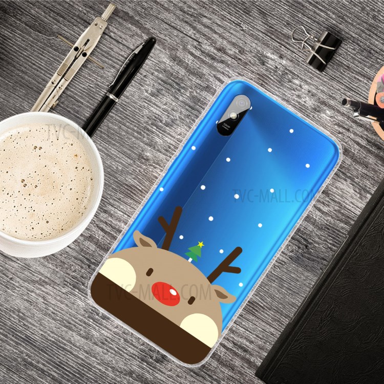 Christmas Style Pattern Printing TPU Phone Case for Xiaomi Redmi 9A - Brown Elk-2