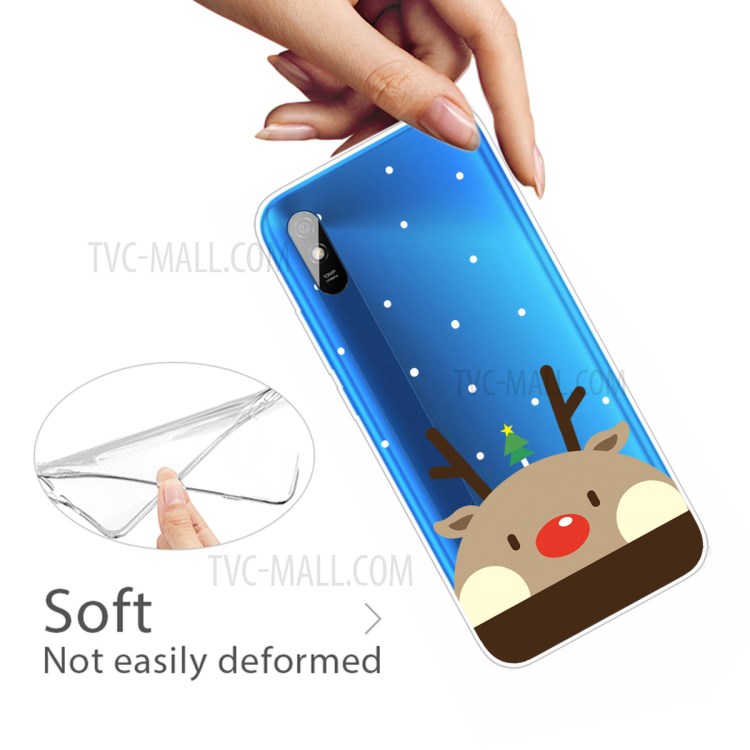Christmas Style Pattern Printing TPU Phone Case for Xiaomi Redmi 9A - Brown Elk-3