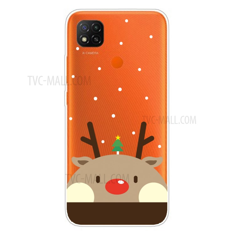Christmas Style Pattern Printing TPU Phone Case for Xiaomi Redmi 9C - Brown Elk-1