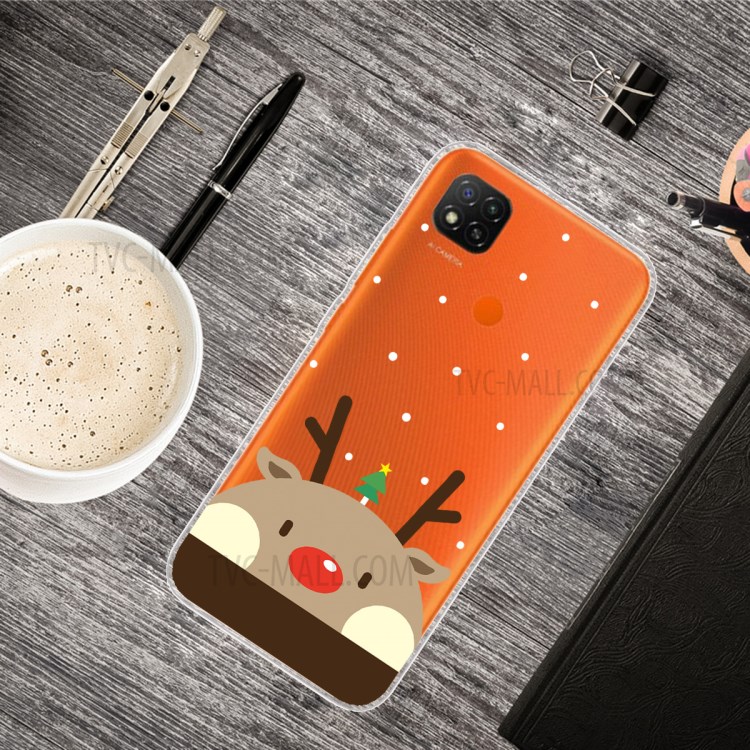 Christmas Style Pattern Printing TPU Phone Case for Xiaomi Redmi 9C - Brown Elk-2