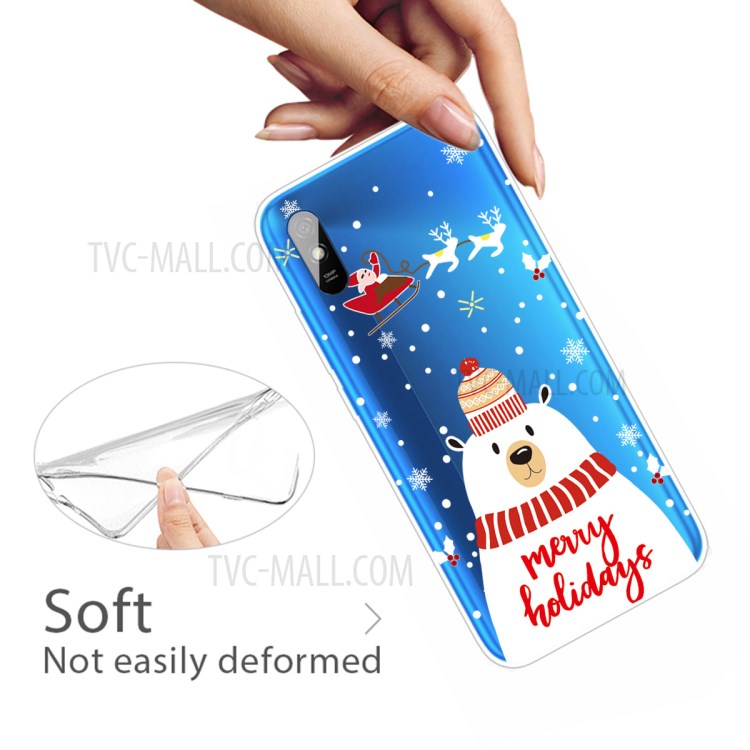 Christmas Pattern Printing TPU Back Case for Xiaomi Redmi 9A - Style A-3