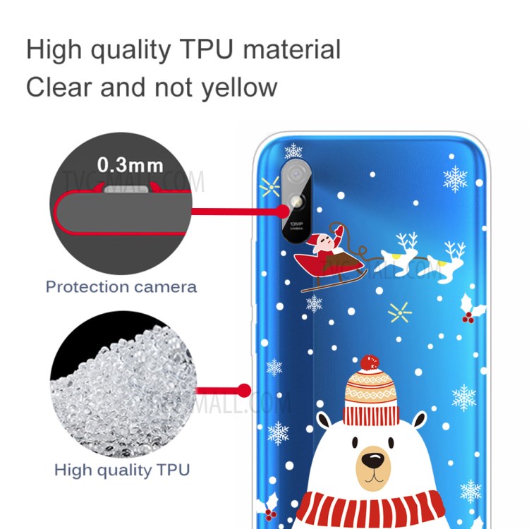 Christmas Pattern Printing TPU Back Case for Xiaomi Redmi 9A - Style A-4