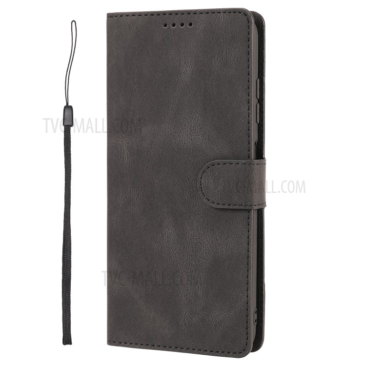 Classic Leather Wallet Phone Cover Case with Wrist Strap for Xiaomi Poco X3/X3 NFC - Black-3