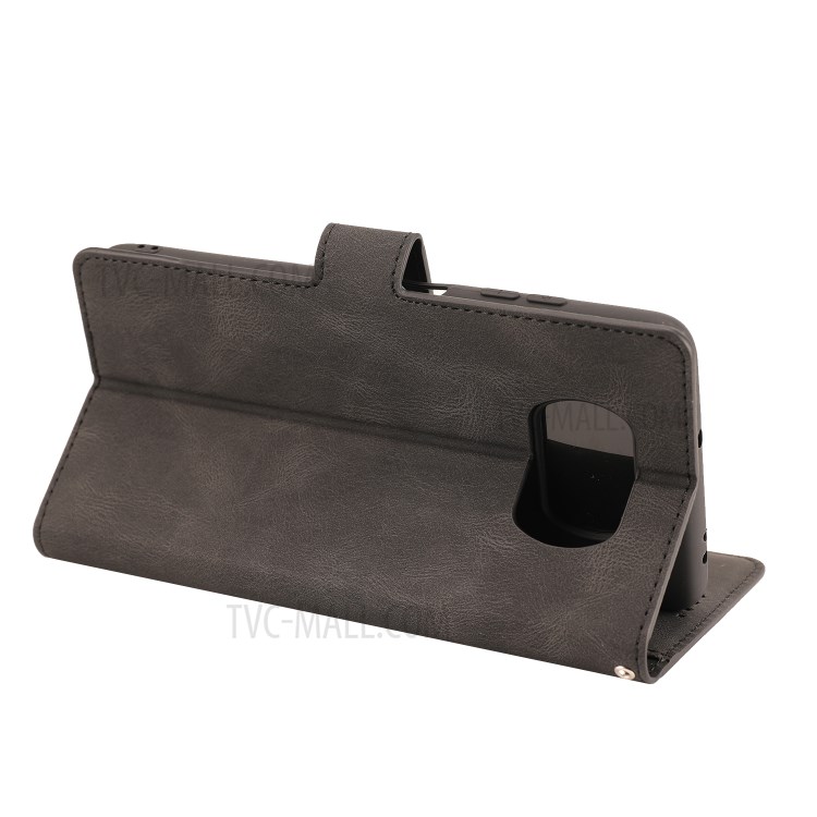 Classic Leather Wallet Phone Cover Case with Wrist Strap for Xiaomi Poco X3/X3 NFC - Black-7