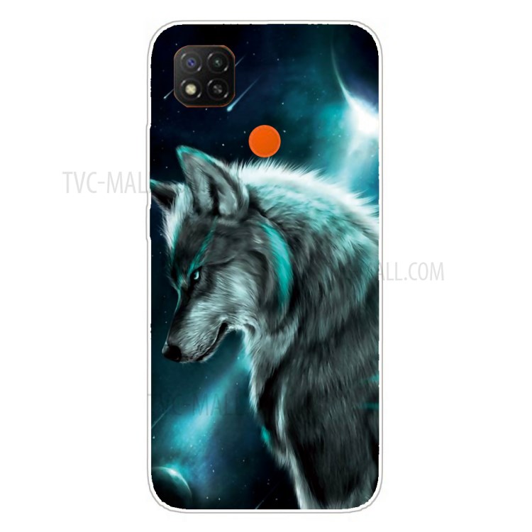 Pattern Printing IMD Soft TPU Phone Case for Xiaomi Redmi 9C - Wolf-1