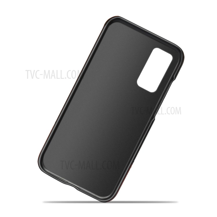 KSQ Bi-color Splicing PU Leather Coated PC Cover for Xiaomi Mi 10T Pro 5G - Black / Brown-4