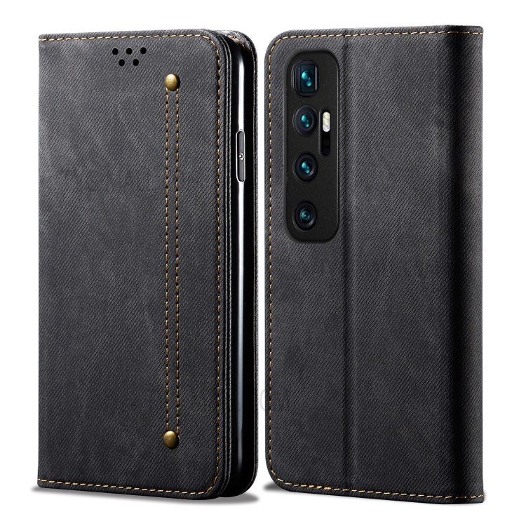 Jeans Cloth Texture Leisure Style Phone Cover Case for Xiaomi Mi 10 Ultra - Black-1