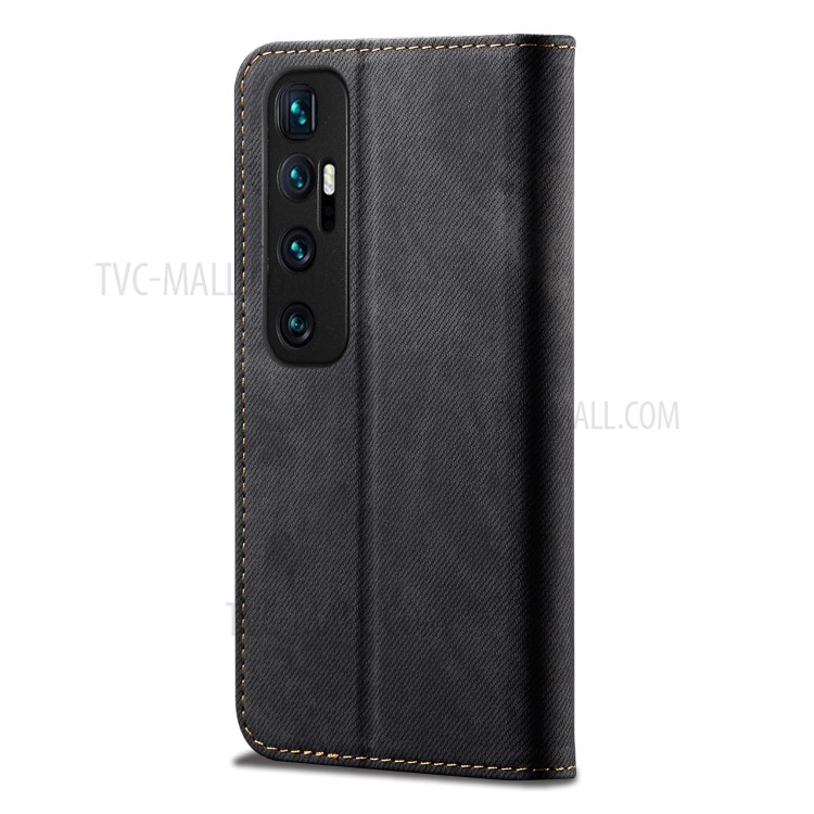 Jeans Cloth Texture Leisure Style Phone Cover Case for Xiaomi Mi 10 Ultra - Black-3