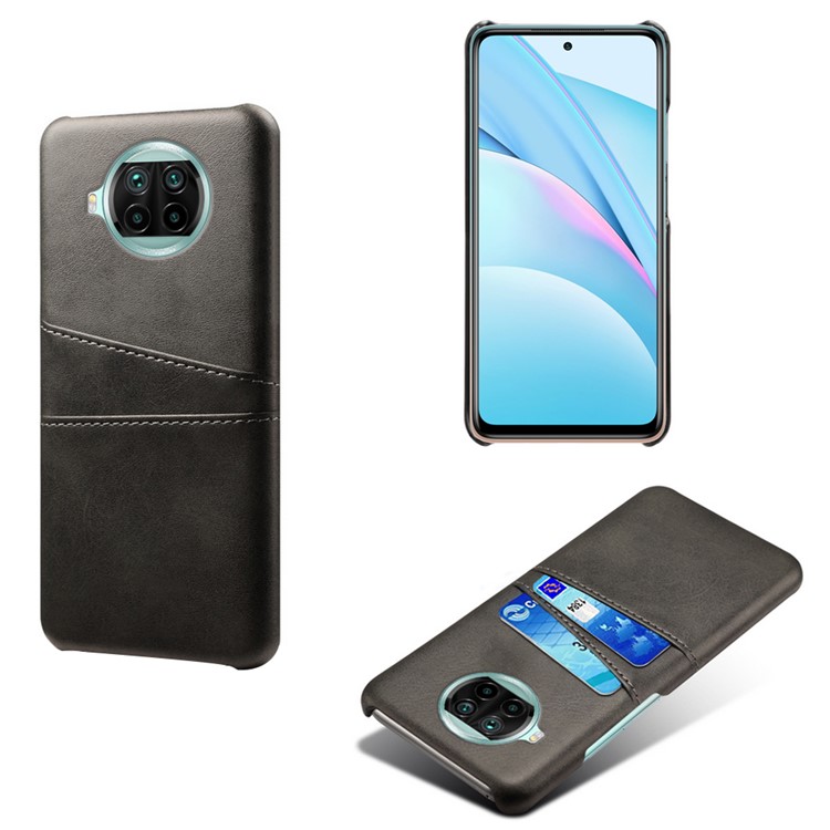 KSQ PU Leather Coated Hard PC Cover with Double Card Slots for Xiaomi Mi 10T Lite 5G - Black-1