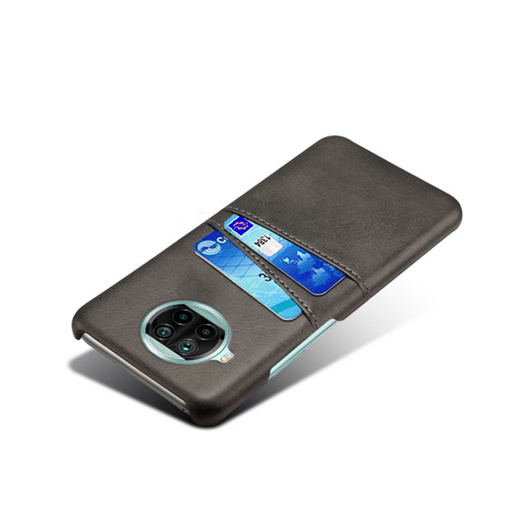 KSQ PU Leather Coated Hard PC Cover with Double Card Slots for Xiaomi Mi 10T Lite 5G - Black-4