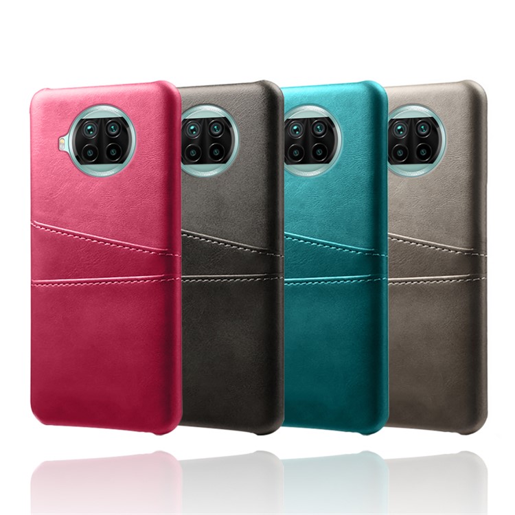 KSQ PU Leather Coated Hard PC Cover with Double Card Slots for Xiaomi Mi 10T Lite 5G - Black-6