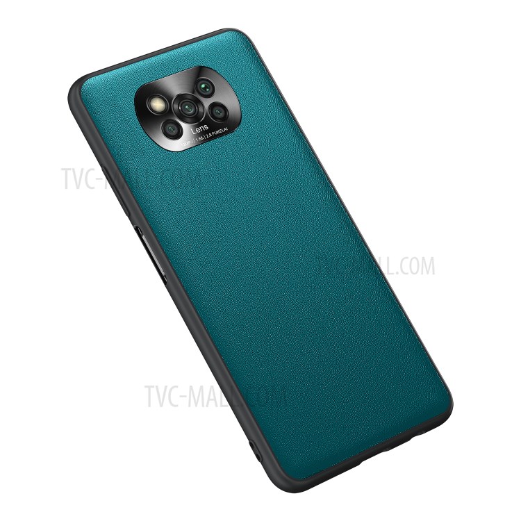 Veines CD Fukelai PC + TPU Hybrid Case Avec Couverture de Caméra Pour Xiaomi Poco X3 / Poco X3 NFC - Vert