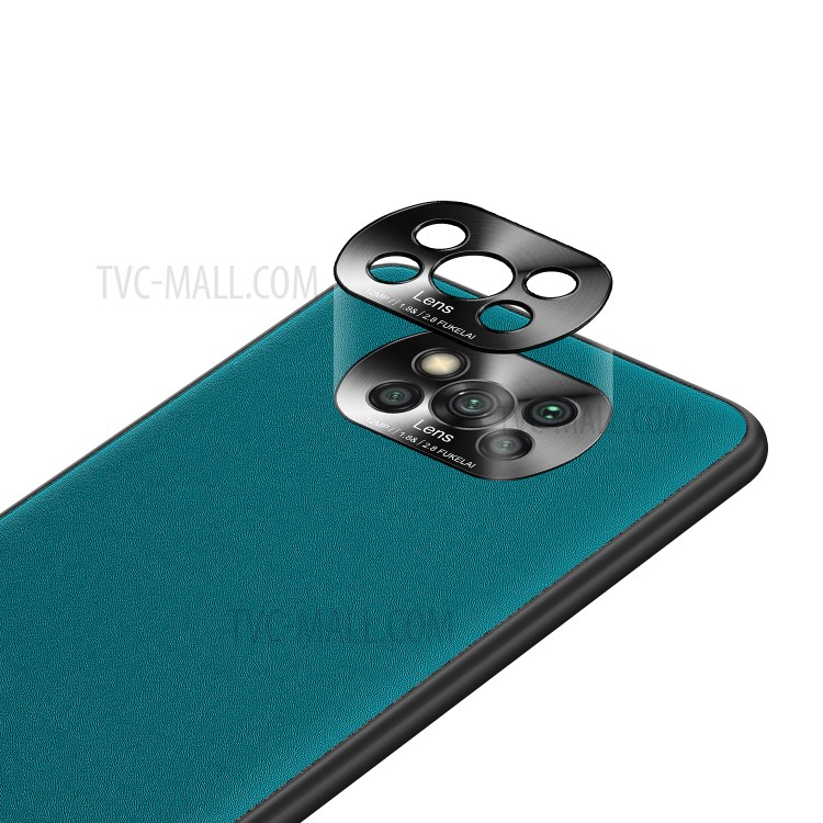 Veines CD Fukelai PC + TPU Hybrid Case Avec Couverture de Caméra Pour Xiaomi Poco X3 / Poco X3 NFC - Vert