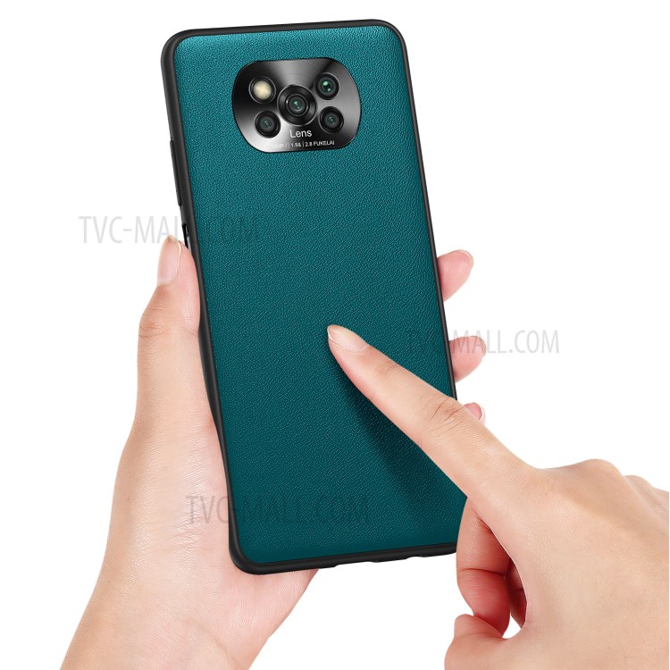 FUKELAI CD Veias PC + TPU Case Híbrida Com Cobertura de Câmera Para Xiaomi Poco X3 / Poco X3 NFC - Verde-7