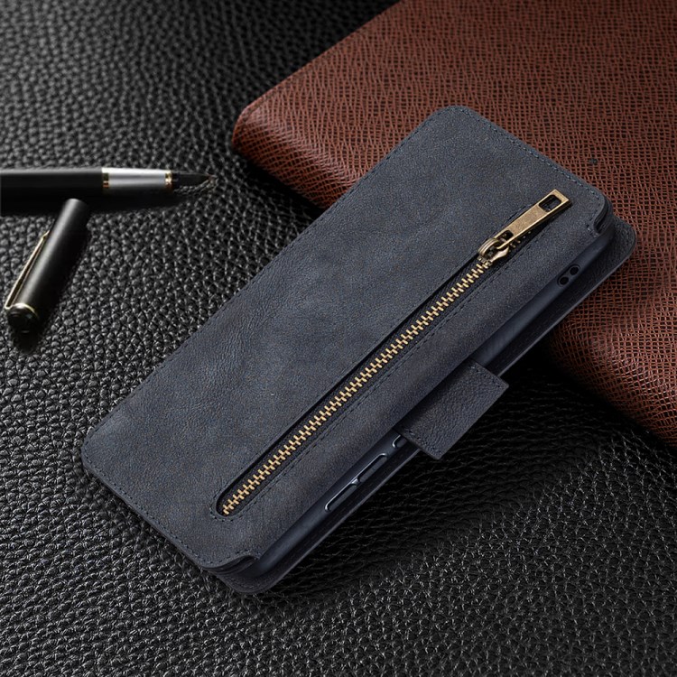 Matte Surface Leather Wallet Stand Detachable 2 in 1 Cell Phone Cover Case for Xiaomi Mi CC9 Pro - Black-3