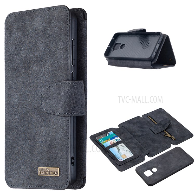 Detachable 2 in 1 Matte Leather Wallet Stand Cell Phone Cover Case for iPhone 6 Plus - Black-1